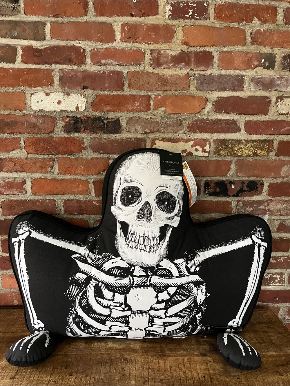 Cynthia Rowley Black & White Skull Decorative Pillow